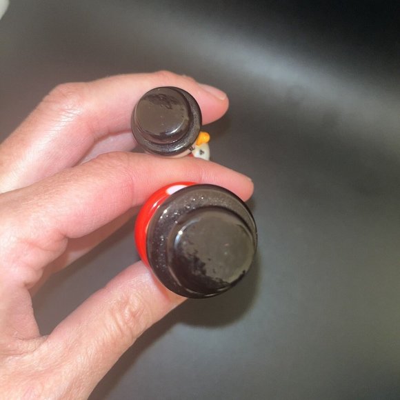 Art Glass Wine Stoppers Winter Snowman Set Of 2 - Picture 4 of 4